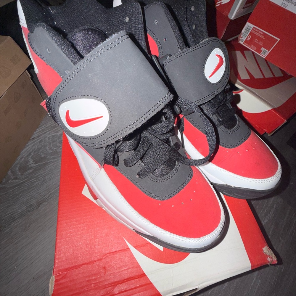 Nike Men's High-Top Sneakers in Red, Black & White